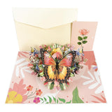 Butterfly 3D Pop-Up Greeting Card – Elegant Floral Pop-Up Card For Wife Husband Girlfriend Boyfriend Mom Dad Mother Father Birthday Wedding Anniversary Thanksgiving Day Christmas Day