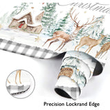 Merry Christmas Deer Golden Snowflakes Large Gaming Mouse Pad Pine Tree House Non-Slip Keyboard Desk Pad Keyboard Mouse Mat For Gamer,Office & Home,31.5 X 15.7 In