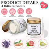 4 Pcs Nurses Gifts Bulk For Women, Nurse'S Last Nerve Scented Candles 3.5 Oz Candle Cna Gifts For Christmas Women Female Graduation Birthday Present (White)