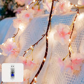 100 Led Cherry Blossom Lights, 5.9Ft Fairy Lights For Bedroom, 8 Flashing Modes Cherry Blossom Branches, For Mantel, Wed