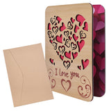 Large Wooden Anniversary Greeting Card With Envelope, Love Heart Wooden Greeting Cards For Valentine'S Day, Weddings, Birthday