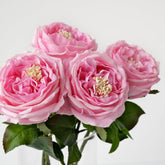 17.7" 4Pcs Pink Flowers Artificial Roses 3.5" Large Austin Fake Rose Wedding Bouquet Real Touch Peony Flower For Baby Shower Xmas Home Decor Kitchen Living Room Table Flower
