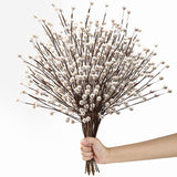 Winter Decorations 12Pcs Artificial Berry Stems White Berry Picks For Christmas Holiday Home Centerpieces Decor (Cream)