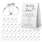 Ring Hunt Bridal Shower Game, Bridal Shower Ring Game, Minimalist Sign With 30 Metal Rings -Rghunt01
