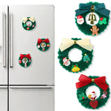 6 Pcs Mini Christmas Wreath Refrigerator Magnets Mini Christmas Garland Decorative Fridge Door Magnetic Stickers New Year Holiday Decorations Xmas Stickers For Fridge Metal Door