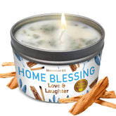 Long-Lasting Home Blessing - Love & Laughter Aromatherapy Smudge Candle - 6 Oz - 35-Hour Burn - Soy Wax, Sage, Bergamot & Sandalwood - Meditation & Manifestation - Sage Candle