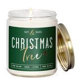 Christmas Tree Candles, Christmas Candles Scented - 'Christmas Tree' Soy Candle W/Balsam, Cedar & Citrus - Infused With Essential Oils I Balsam Pine Candle I 9Oz, 50Hr, Usa Made