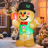 5 Ft Christmas Inflatables Gingerbread Man Outdoor Christmas Decorations Blow Up Yard Decor With Led Lights For Xmas Hol