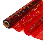 Iridescent Red Cellophane Wrap Roll I 34 In Wide X 100 Ft Long I Colorful Cello Perfect For Baskets,Gifts, Treats,Birthday Holiday Wedding Floral, Party Arts Crafts Decoration (Red)