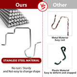 50Pcs Gutter Clips For Hanging Outdoor Lights, Gutter Guards Christmas Light Hooks Clips, Stainless Steel Gutter Hooks For Outdoor Halloween Christmas Lights (50)
