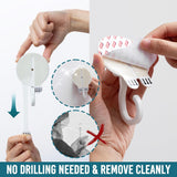 Adhesive Ceiling Hooks For Hanging Plants, Heavy Duty No-Drill Removable Sticky Wall Hooks Hanging Christmas Lights Garland Coat For Door Kitchen, Renter Friendly - 6 Pack White