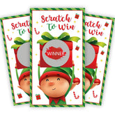 60Pcs Christmas Scratch Off Cards Elf Christmas Game Elf Xmas Scratch Off Game Cards For Winter Holiday Party Games Teacher Reward Blank Gift Certificates Supplies