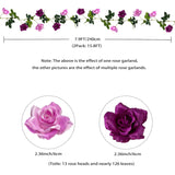 Fake Rose Garland 2 Pack, 15.8Ft Artificial Flower Garlands Hanging Rose Vines Silk Flowers For Wedding Backdrop Home Garden Arch Party Decor (Fuchsia)