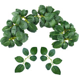 60Pcs Bulk Rose Leaves Artificial Greenery Fake Rose Flower Leaves For Diy Wedding Bouquets Centerpieces Party Decorations Rose Vine Wreath Garlands Supplies