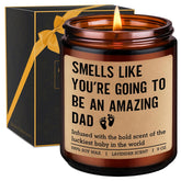 New Dad Gifts, First Time Dads Candle - Valentines, Pregnancy Congratulations, Gender Reveal Gifts For Dad To Be, Father To Be, Soon To Daddy, Expecting Father - Baby Shower Present For New Daddy