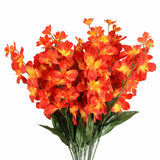 26.7'' Artificial Orchid Stems, 12Pcs Orange Silk Turquoise Orchids Flowers For Wedding Bridal Bouquet Boutonniere Wreath Table Centerpiece Outdoor Decor