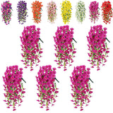 6 Pcs Of Hanging Morning Glory Artificial Flowers, Upgraded Uv Resistant Artificial Hanging Flowers, Suitable For Decoration Such As Weddings, Gatherings, Courtyards, Porches, Etc (Light Purple)