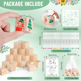 80Pc Baby Shower Guest Book Alternative - Diy Wood Block Decorating Kit For Nursery Decor - 50 Cubes, 24 Markers, Sign & 5 Stencils - Creative Keepsake For Gender Reveal & Party Activity