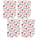 Valentine'S Day Romantic Wrapping Paper Black Love And Red Hearts In Various Size On White Wrapping Paper Set Of 4 Sheets With Wine Red Silk Ribbon For Wedding Anniversary Baby Shower Birthday Holiday