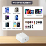 Usb C Charger Block For Apple Watch, 20W Pd Type-C Fast Travel Charging Plug Power Adapter Compatible With Apple Watch, Magsafe, Iphone, Ipad And More,1Pack,White