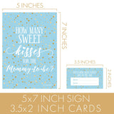 How Many Kisses Baby Shower Game - Blue And Gold It'S A Boy Baby Shower (Sign With Cards)