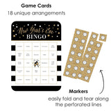 Big Dot of Happiness New Year’s Eve - Gold - Bar Bingo Cards and Markers - New Years Eve Party Bingo Game - Set of 18