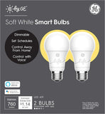 Smart Light Bulbs 2 Pack Soft White Bluetooth LED Bulbs Alexa Google Home Compatible A19 E26