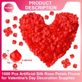 1000 Pcs Red Rose Petals Artificial Rose Petals For Wedding Proposal Anniversary Love Romantic Night Decorations