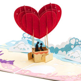 3D Heart Balloon Pop Up Card For Anniversary Valentines Day Wedding, Romantic Birthday Gift For Wife Husband Couple Girlfriend Boyfriend, With Envelope