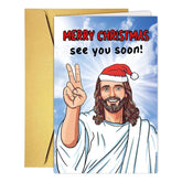 Funny Jesus Christmas Card For Dad Mom Grandpa Grandma Uncle Brother Husband And Any Older People, Hilarious Merry 50Th 60Th 70Th 80Th 90Th Christmas Card Gift For Men Him, Unique Getting Older Xmas Gift
