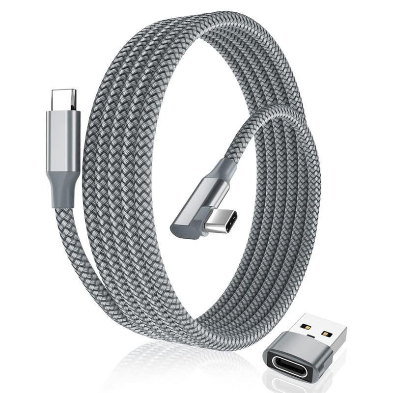 Right-Angled Usb Type C To C 100W Cable 10Ft With Usb A Adapter,90 Degree Powe