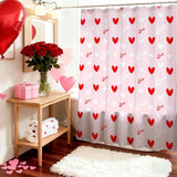 Valentines Shower Curtain Pink Red Heart Bathroom Shower Curtain Valentine Love Hearts Shower Curtains Bathtub Decor With 12 Hooks 72X72 Inches