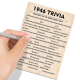 80Th Birthday Party Games, 1946 Trivia Games, Birthday Party Supplies For Adults, Fun 1946S Party Game?Pack Of 30 Cards