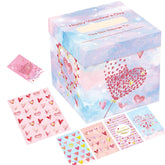 Valentine Boxes For Kids Valentines Day Cards With Heart Mailbox Set For Boy Girl Toddlers School Classroom Holiday Favor Exchange Supplies 1 Box, 32 Valentine Cards, 1 Teacher Card, 35 Stickers