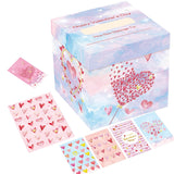 Valentine Boxes For Kids Valentines Day Cards With Heart Mailbox Set For Boy Girl Toddlers School Classroom Holiday Favor Exchange Supplies 1 Box, 32 Valentine Cards, 1 Teacher Card, 35 Stickers