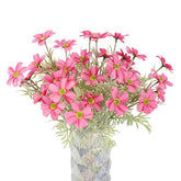 10 Pcs Cosmos Artificial Flowers 16.9 In Cosmos Faux Silk Flowers Fake Wildflowers Artificial Daisies For Home Decor Floral Arrangements Wedding Table Centerpieces (Deep Pink)
