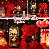 Valentines Day Gift For Her Women Mom Wife Girlfriend, Rose Bear & Beauty And The Beast-Inspired Rainbow Light-Up Roses Gift Set – Perfect For Valentine’S, Birthday Mother’S Day,And Anniversary