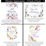 Ministry/Service Appreciation ~ 36 Card Set ~ Religious Greeting Card Assortment W/Scripture ~ Pastor Appreciation Cards