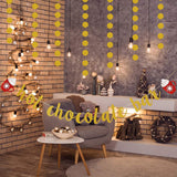 Hot Chocolate Bar Banner Gold Glitter Hot Chocolate Bar Sign Christmas Decorations For Wintertime Holiday Christmas Party New Year Party Decorations