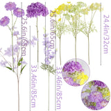 7 Pcs Artificial Spring Flowers Purple Hydrangea Silk Flowers Bouquet Delphinium Artificial Flowers Zinnias Faux Flowers Long Stems For Wedding Home Table Centerpieces Baby Shower Floral Decor
