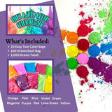 - Holi Powder, 10 Pack X 100 Grams Each, Multi-Color, Holi Color Powder For Color Run Chalk Paint Gender Reveal Festival Diwali Rangoli