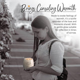 Pavilion 'In Memory, A Bit of Heaven' 19177 - White Ceramic Candle with Soy Wax in a Delicate Floral Scent, Thoughtful Sympathy, Remembrance, and Condolence Gift - 8 Ounces