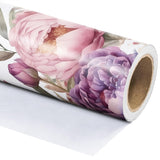 Floral Wrapping Paper Roll - Mini Roll - 17 Inch X 9.8 Feet - Purple Flower Wrapping Paper, Perfect For Girls Women Birthday, Wedding, Bridal Shower