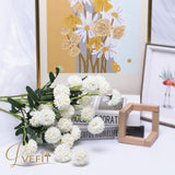 10 Pcs White Kiku Flower Fake Mums Long Stem Flowers,Faux Kiku Flower Bulk,Silk Flowers Mini Chrysanthemum Floral Arrangements,Artificial Flowers Chrysanth Mini Fake Flower