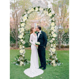 2 Pakc Artificial Peony Garland, 12Ft Floral Greenery Garland With Mixed Peony Flowers And Green Leaves For Wedding Dining Table Home Party Decor (2, White)