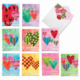 - 10 Boxed Valentine Note Cards With Envelopes - Loving, Heartfelt Assorted Greeting Cards For Valentine'S Day (4 X 5.12 Inch) - Watercolor Heartworks M5656Vdg-B1X10