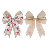 2 Pcs Large Red Cardinal With Berry Bow 10.8 X 8.8 Inch Birdhouse Red Ribbon Tree Topper Bows For Baby Shower Party Holiday Gift Wrapping Basket Ornaments Bunting Diy Crafts (Cardinal)