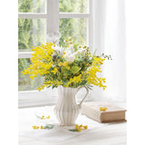Artificial Yellow Flowers Acacia 22.8" Long Stem Mimosa Flowers 4Pcs Spring Flower Fake Easter Flower For Home Decor Mimosa Spray