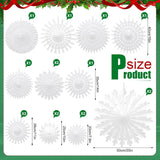 16 Pcs White Paper Snowflake Fan Decorations 7.9 Inch-20 Inch 12 Pcs Jumbo Christmas Paper Honeycomb Balls 3.15 Inch-11.8 Inch White Winter Wonderland Christmas Hanging Decor For Birthday Party