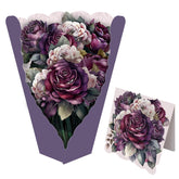 Pop Up Cards,Purple Rambler Bouquet Greeting Cards - 12 Inches 3D Popup Blossom Paper Flower Greeting Cards For Mother’S Day? Birthday?Anniversary ?Wedding ?Note Card ? Envelope Included?